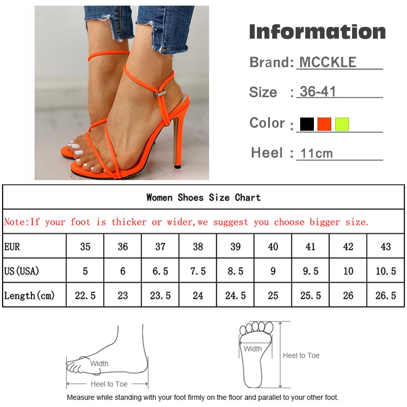 MCCKLE Sommer Damen Gladiator Sandalen Gummiband hoch Hacke Schuhe Frau Knöchelriemen Absatz Damen Sandalen Weiblich fest