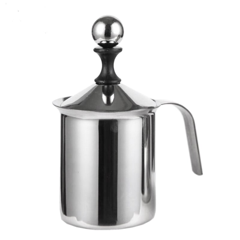 400 Ml Rvs Melkopschuimer Pomp Koffie Mixer Melkschuimer Cappuccino Latte Dubbele Mesh Voor Koffie Gereedschap: Default Title