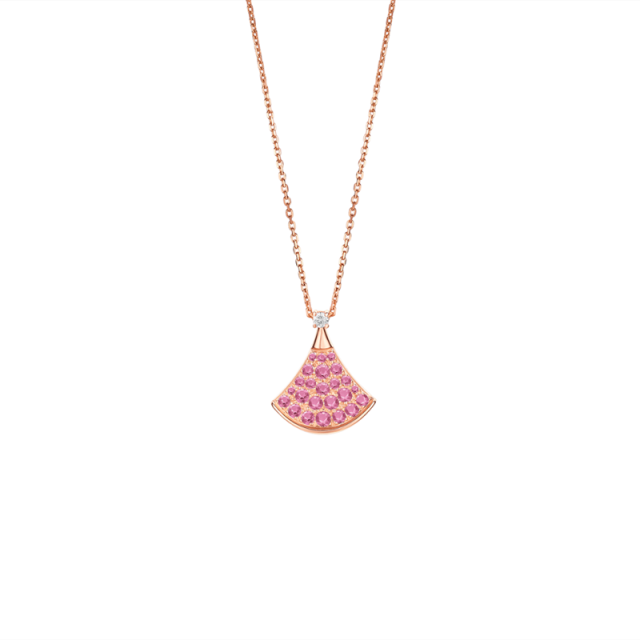 Collana elegante rosa s925 in argento sterling europeo e americano piena di accessori pendenti con diamanti: XL-044