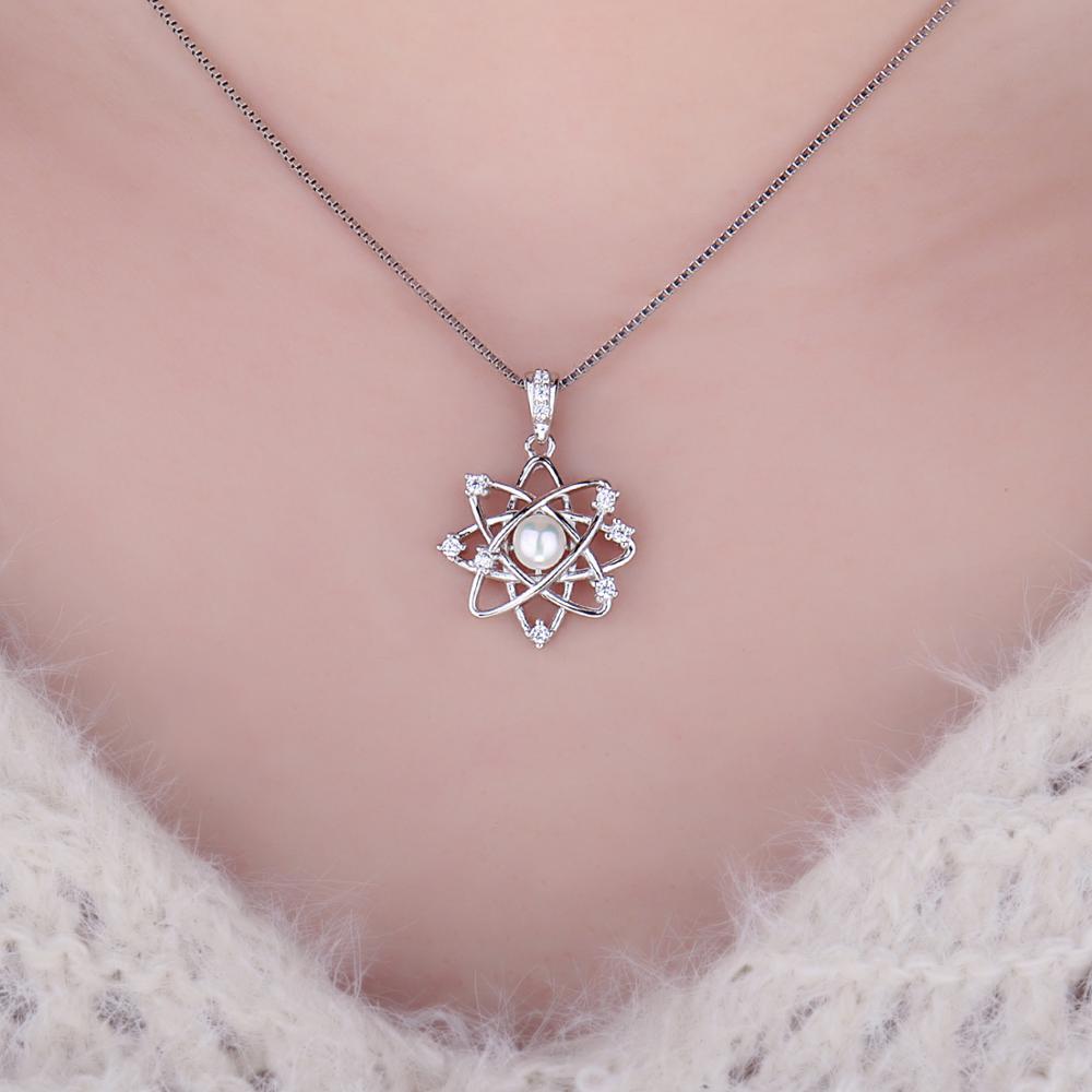 Jewelrypalace Galaxy Gesimuleerde Shell Parel 925 Sterling Silver Cubic Zirconia Hanger Ketting Vrouwen Mode Hanger Geen Ketting