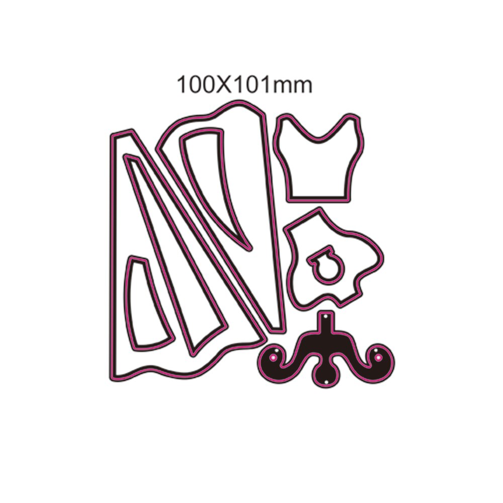 Nowe matryce foremki robić wycinania śliczna księżniczka sukienka metalowe wykrojniki Scrapbooking metalowe szablony robić rękodzieło umierać skaleczenie tłoczenie tworzenie kartek wzornik: Default Title