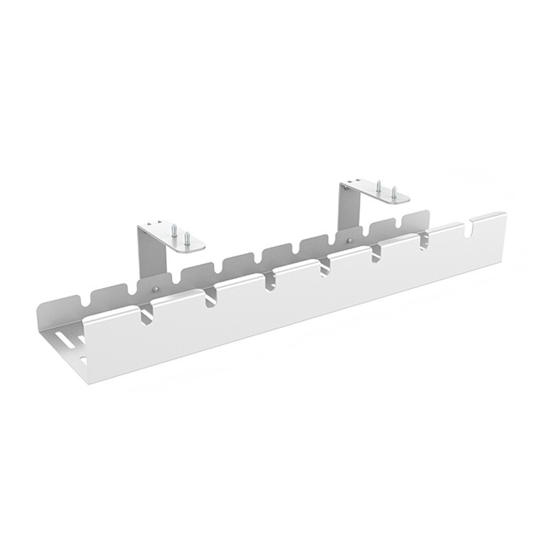 Universal Sturdy Cold Steel Cable Organizers Power Supplies Management Tray Under the Tabletop: white