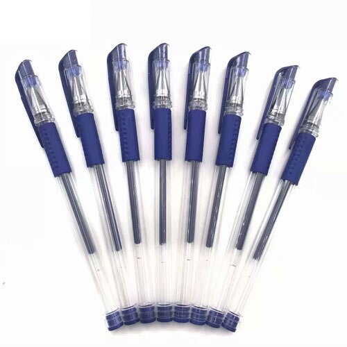 8 Pcs/lot Office Red Blue Black Ink Gel Pen 0.5mm Writing Neutral Pens Rod for Student School Supplies Stationery Tool: Blue