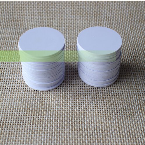 (50pcs/lot) Waterproof 25mm x 1mm 13.56MHz RFID Tag PVC Coin Card FM1108(Compatible mf- S50)