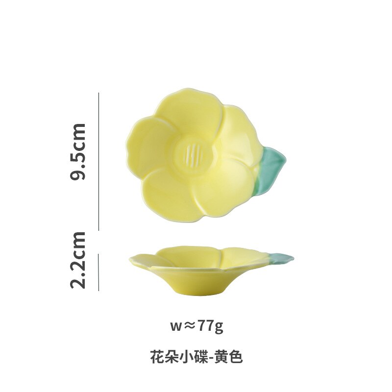 Plato con forma de flor de Cactus, vajilla de cerámica bonita, plato para aperitivos, ensalada de frutas, plato de postre, vajilla: FF