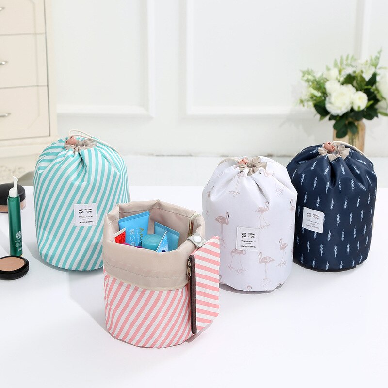 Portable drawstring Cosmetic Bag Women Travel Necessarie Make up Organizer Female Toiletry Kit Case Makeup Wash Storage Pouch