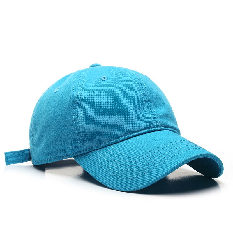 Boné de beisebol de alta qualidade para homens e mulheres moda algodão cor sólida chapéu lavável casual snapback chapéu atacado: Blue