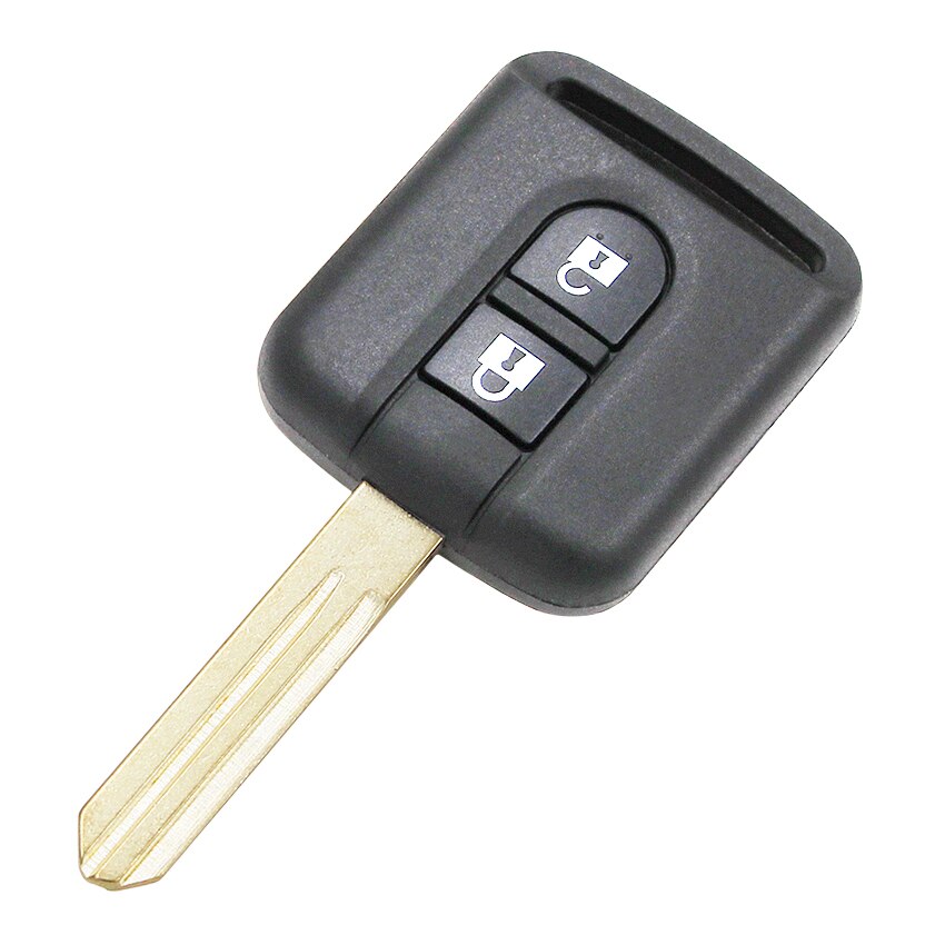 10 unids/lote 2 botones funda inteligente para llave de coche sin cortar para Nissan x-trail Micra K12 Qashqai Navara Almera Cargo Primera