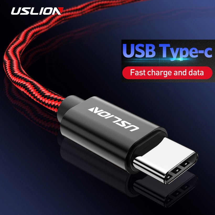 Uslion usb-type c-kabel voor samsung  s9 s8 note 9 xiaomi  mi 8 f1 usb-c snellaadkabel voor huawei mate 20 pro type-c-kabel