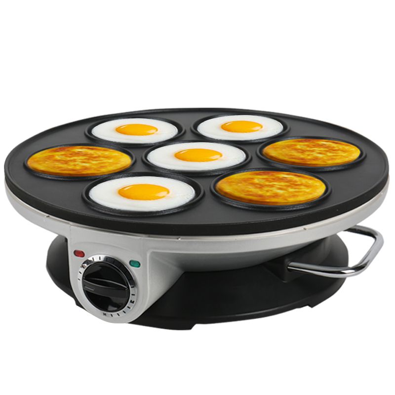 Máquina de panqueca elétrica multifuncional, chapa de uso caseiro para cozinhar panquecas com 7 buracos, máquina de café da manhã 1 peça