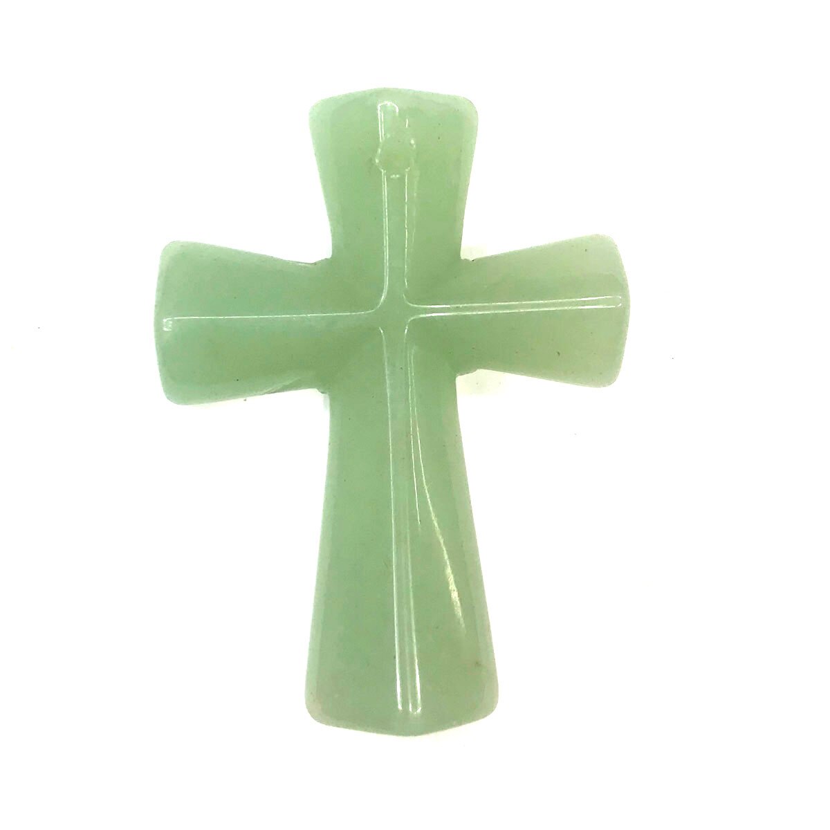 Natural Stone Pendants Cross Shape Crystal Agates Necklace Pendant for Jewelry Making Good Size 33mmx45mm: Green Aventurine