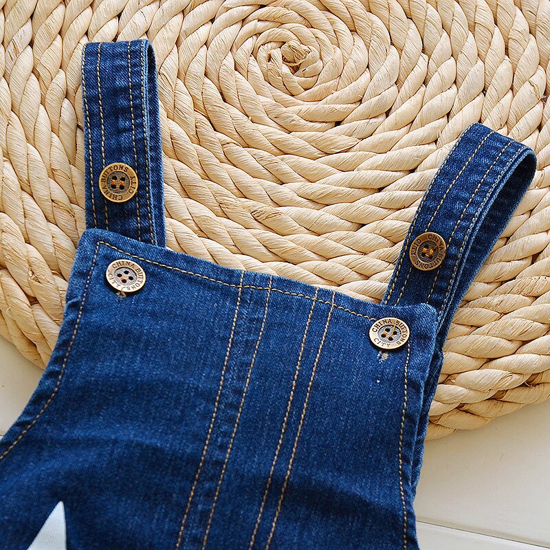 DIIMUU Baby Boy&#39;s Clothing Kids Bib Pants Girls Denim Overalls Casual Jeans Dungarees Children Rompers 1-4 Years