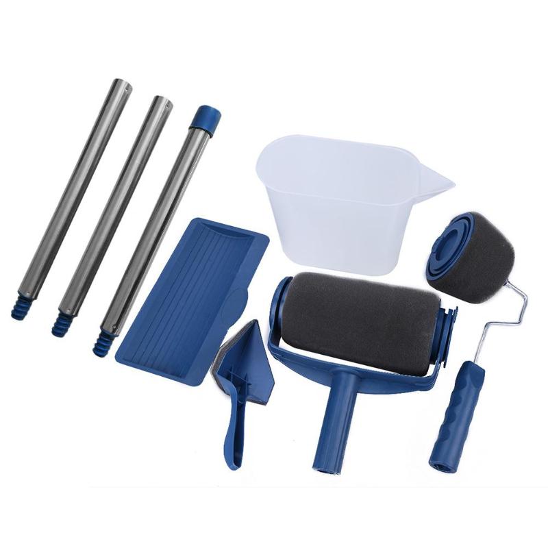 Juego de Herramientas de pintura multifuncional, conjunto de rodillos de pintura sin costuras para pintura de pared de habitación, 5/8 piezas,