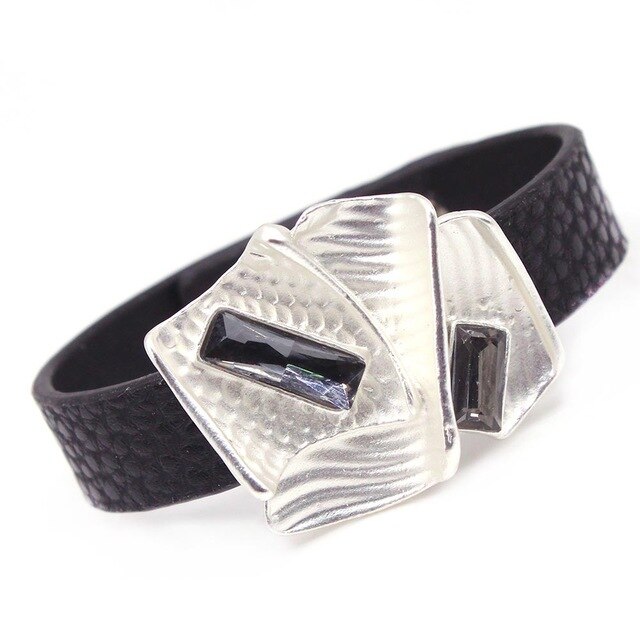 frauen Leder Armbänder Kristall LIEBE Metall Charme Böhmischen Breite wickeln Armbinde Weiblichen Partei Schmuck: 4