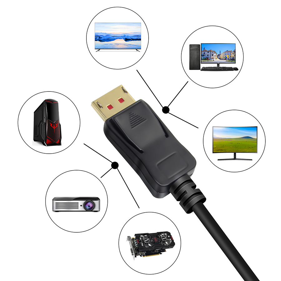 144 Hz DisplayPort-Kabel 16K 8K DisplayPort 2.0-Kabel lang Displayport-Kabel 10 m, 7,5 m, 5 m, 3 m DisplayPort 1.4 Monitor-Kabel DP