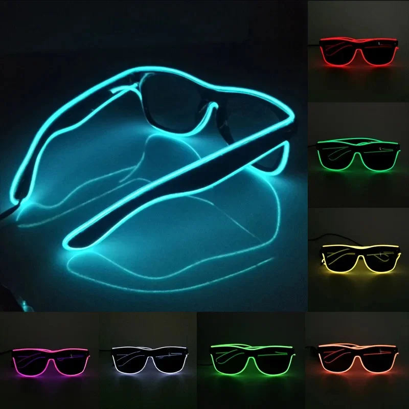 1PC Flashing EL Wire LED Light Up Party SunGlasses Led Glasses Luminous Party Decorative Lighting Classic Novelty Bright