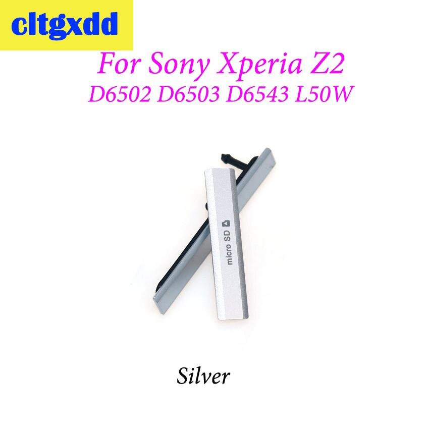 Cltgxdd Micro SD USB + SIM Card Slot Stof Plug Poort Opladen voor Sony Xperia Z2 D6503 L50W D6502 D6543 dust Waterdichte Hoes: Silver