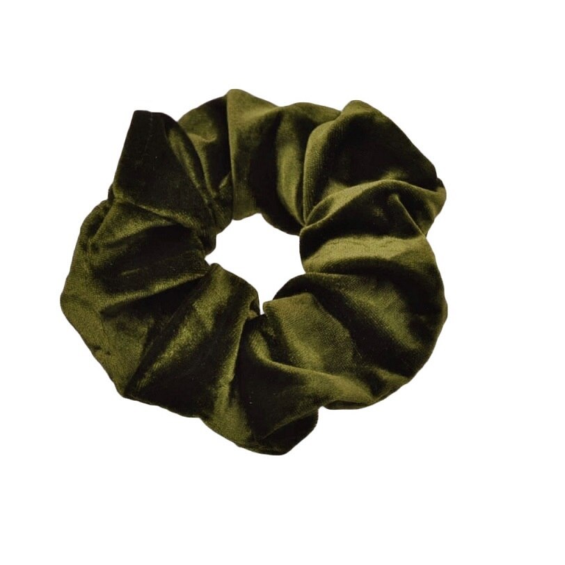 1pc sólido senhora veludo cabelo scrunchies anel feminino meninas elástico cabelo bandas de borracha acessórios para mulher rabo de cavalo titular: Dark Green