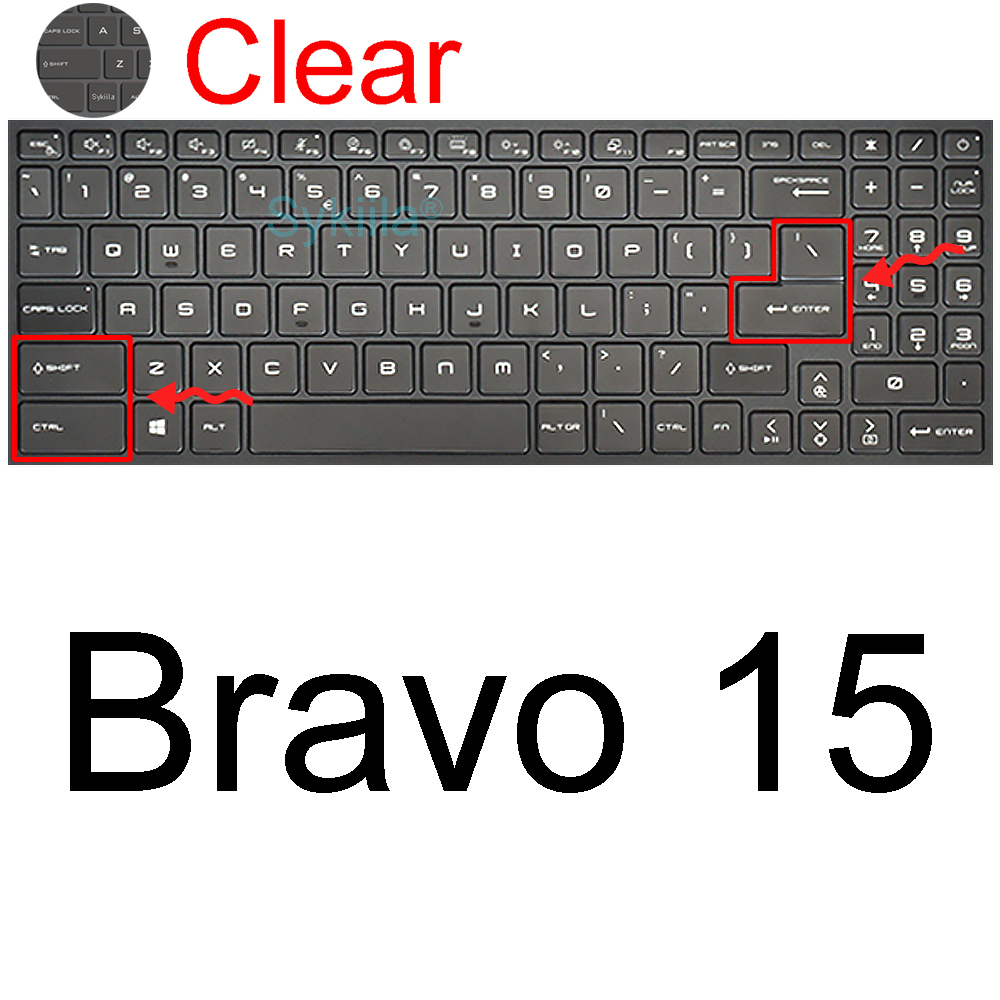 coperchio per tastiera per MSI Bravo 15 Bravo 17 A4DDR Custodia protettiva in silicone TPU 15.6 17.3 Accessori per computer portatile da gioco Nero trasparente: verde