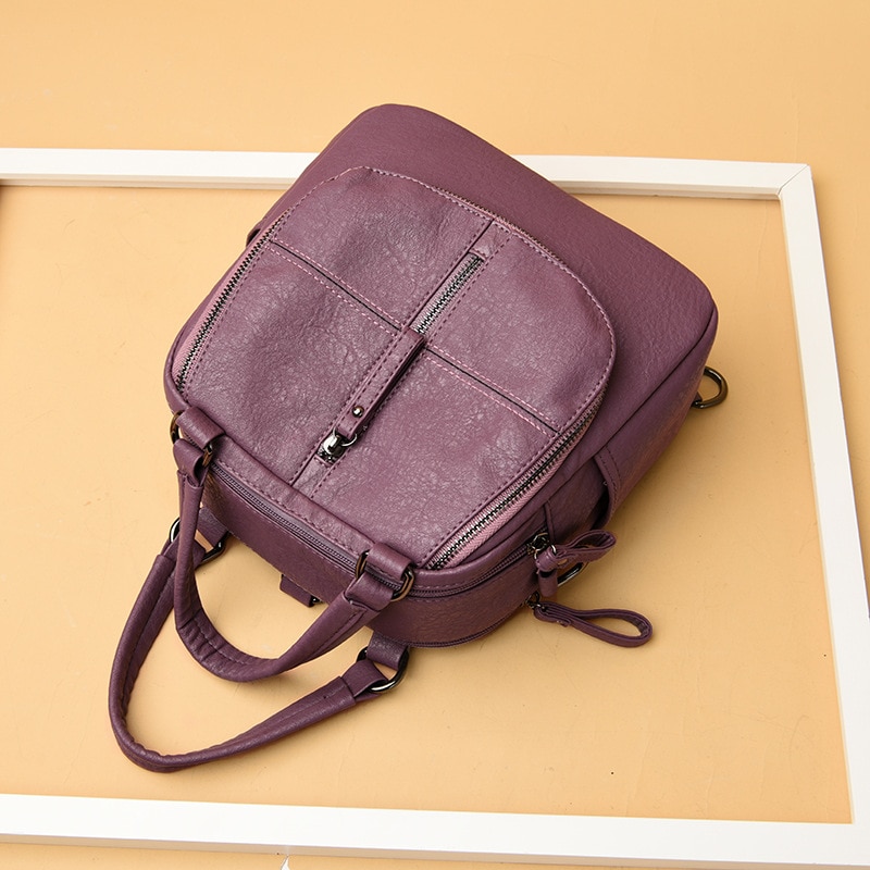 Frauen Mehrzweck Leder Schulter Tasche Zipper für Handy Tasten Travel Taschen 3 möglichkeiten