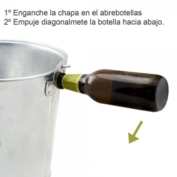 Cubo Zinc Metal Galvanizado Multiusos 4 Litros 20.5 x 18 x 15.5 (alt.) cm. con Abre Botellas