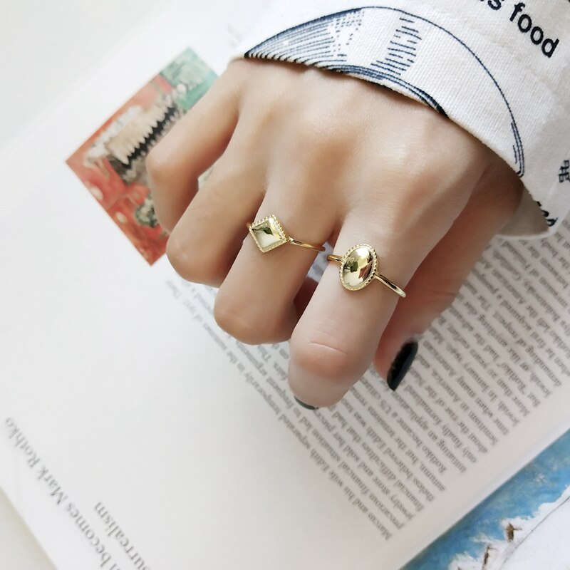 LouLeur-anillos brillantes de diamante ovalados para mujer, de Plata de Ley 925, original de oro, exquisitos anillos abiertos, joyería fina