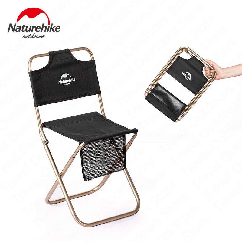 Naturehike Vouwen Outdoor Stoel Camping Draagbare Vissen Stoel Aluminiumlegering Rugleuning Leisure Picknick Zetel Vissen Gereedschap Stoel