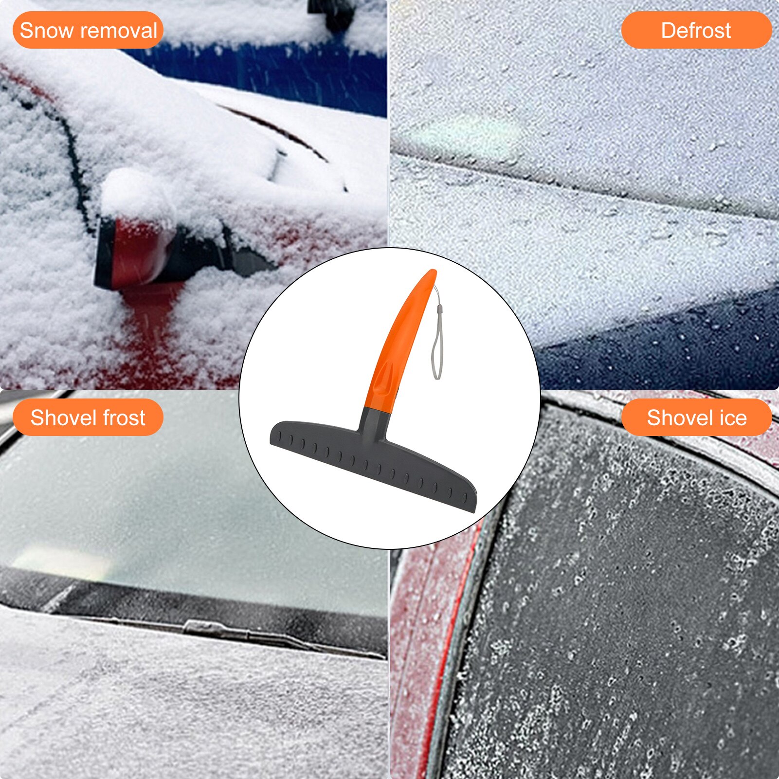 Ice Snow Scraper Compact Frost Removal Tool for Car Windshield