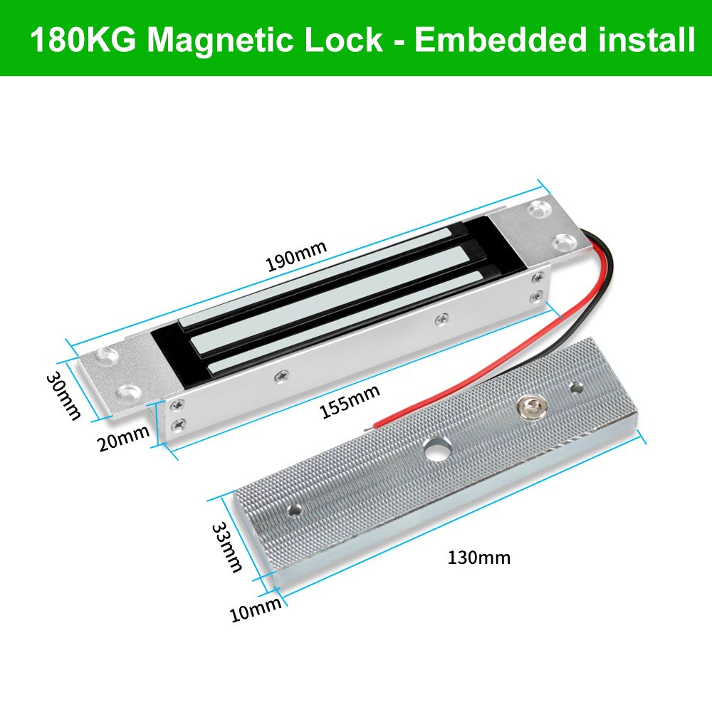 DC12V Electromagnetic Lock 180KG/350lbs Electric Magnetic Lock Waterproof Electronic Door Locks 60KG 280KG/600lbs Holding Force: 810KG Embedded
