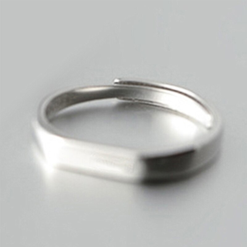 925 Sterling Silver Lover Anelli Classic Semplice Anello di Apertura per Le Donne e Gli Uomini Coppie Monili di Cerimonia Nuziale FAI DA TE Incidere