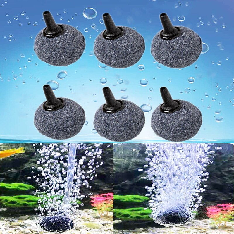 1PC 2cm/3cm/4cm/5cm Aquarium Bubble Stone Aerator Fish Tank Pump Hydroponic Oxygen Plate Round Stones Mini acuario accesorio
