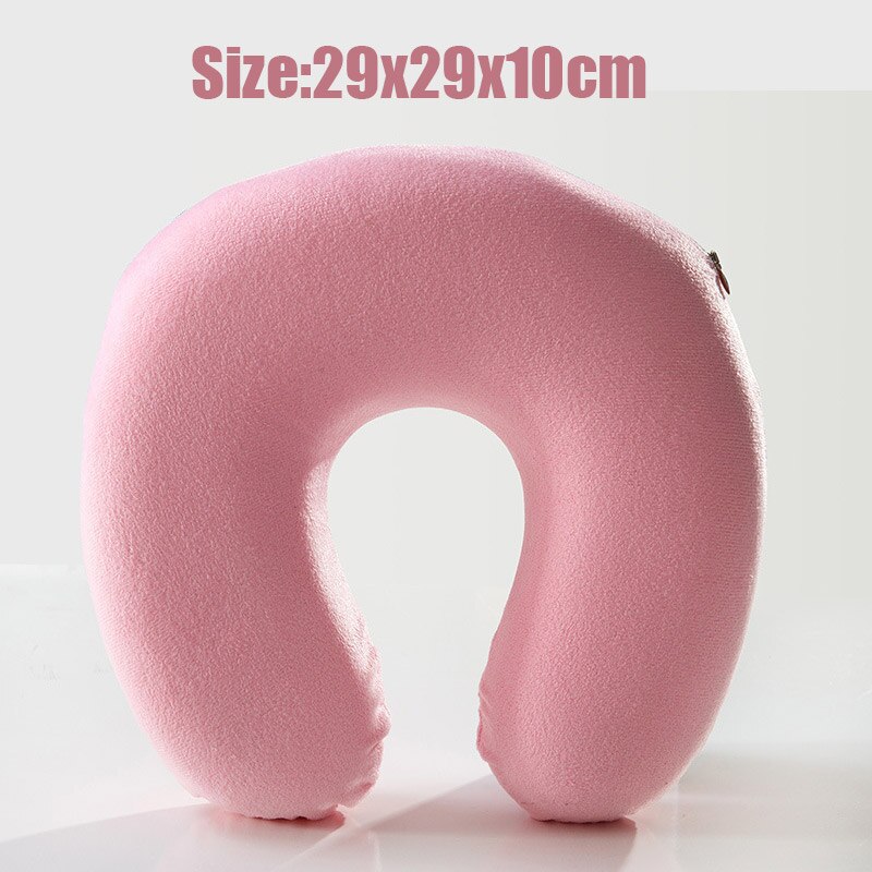 U form latex minne skum resekudde ortopedisk hals kontor / massage / resekuddar almohada anti-ronquido med sammet rock
