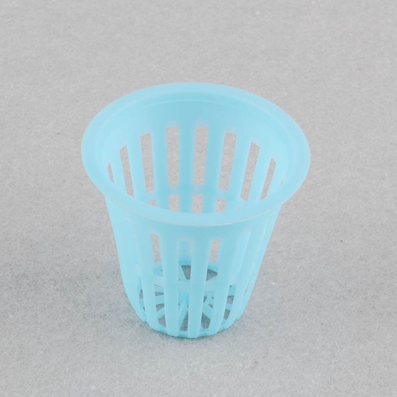 Maceta de red hidropónica de 45mm, cestas de alta resistencia para cultivo sin suelo, maceta de malla acuapónica, macetas de vivero de verduras orgánicas, 50 Uds.: Blue