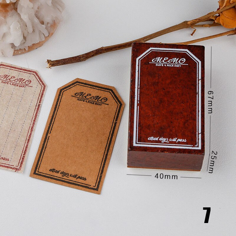 Timbre Standard Vintage pour Scrapbooking, étiquette à base de bordure noire, timbres en bois et caoutchouc, papeterie pour Scrapbooking, DIY bricolage: 7