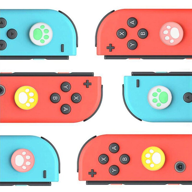 Leuke Kat Poot Thumb Grip Caps Siliconen Rocker Caps Joycon Joystick Cover Shell 3D Dier Knop Cap Nintendo Switch Accessores