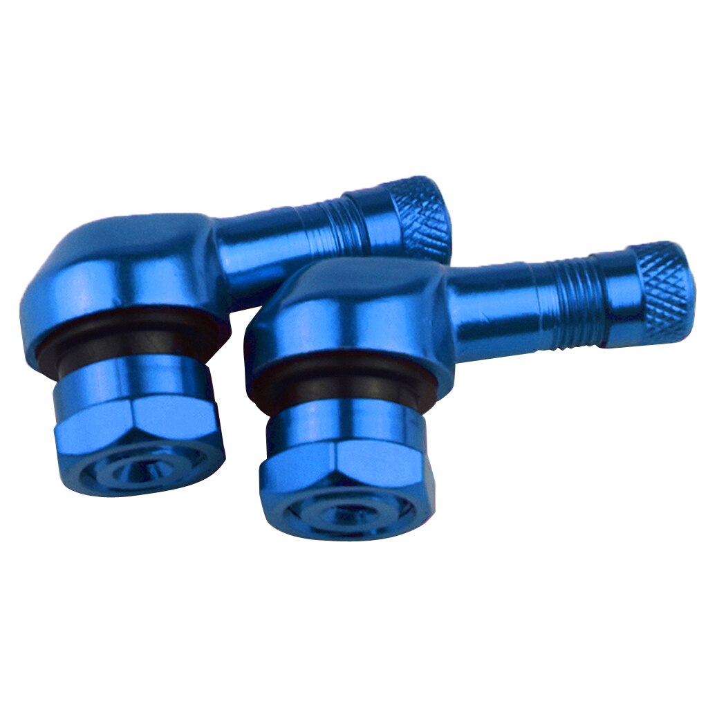 2pcs Motorcycle Rim Wheel Tire Valves Stem Cap 90 Degree Angle CNC Aluminum Alloy Air Tire Cover 17mm Tubeless Valve Stems Parts: Blue as described
