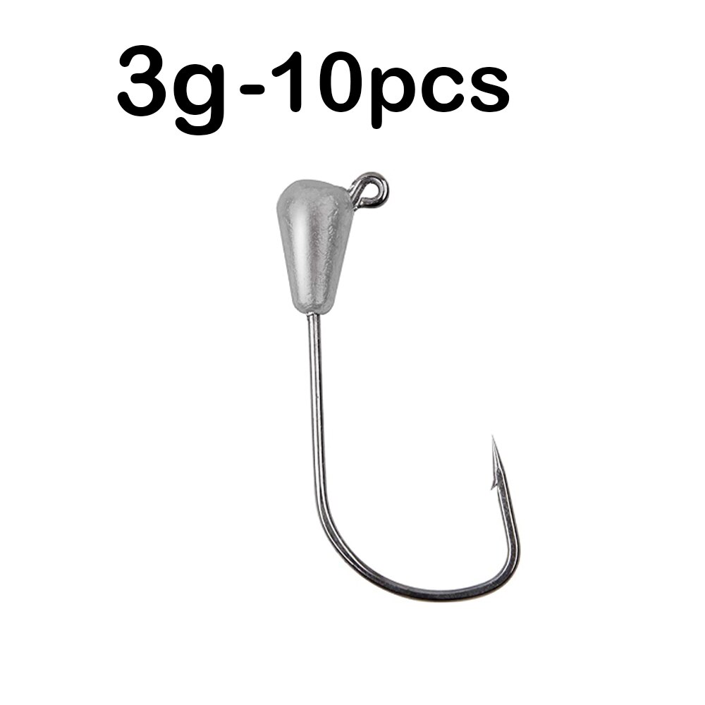 JOHNCOO Fishing Jigs Head Hooks Tube Jig Heads Hooks Water Saltwater Freshwater Fishing Bait Lures Jig for Bass: WHITE