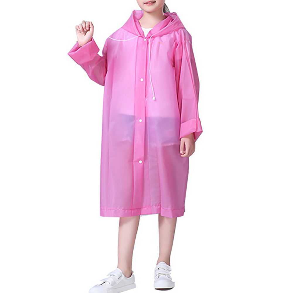 Sommer 3-10 år børn hætteklædt regnfrakke børnetæt vandtæt støvtæt gennemskinnelig regnfrakke piger trenchcoat børnetøj  d30