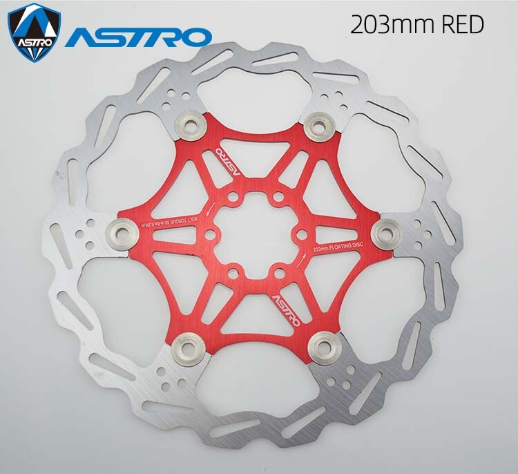 Astro mtb sykkel flytende skivebrems  al7075 cnc terrengsykkel bremserotorer 160mm/180mm/203mm hydrauliske skivebremser sykkeldeler: 203 røde 1 stk