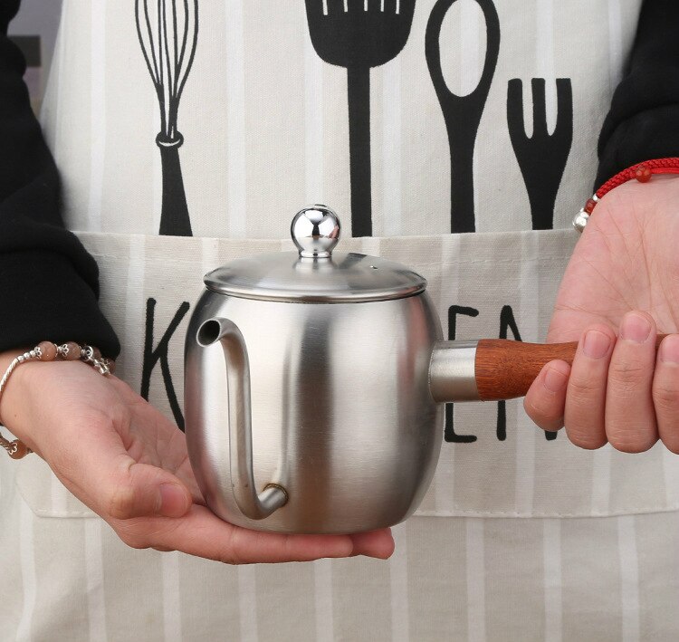 Stainless Steel Long Mouth Hand Drip Coffee Pot Wood Handle Pour Over Coffee Drip Kettle Pot Barista Turkish Coffee Maker Brewer