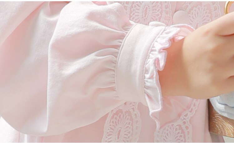 Enfants fille Lolita robe princesse chemises de nuit Vintage brodé col en v chemises de nuit. Enfants Royal chemise de nuit vêtements de nuit de salon