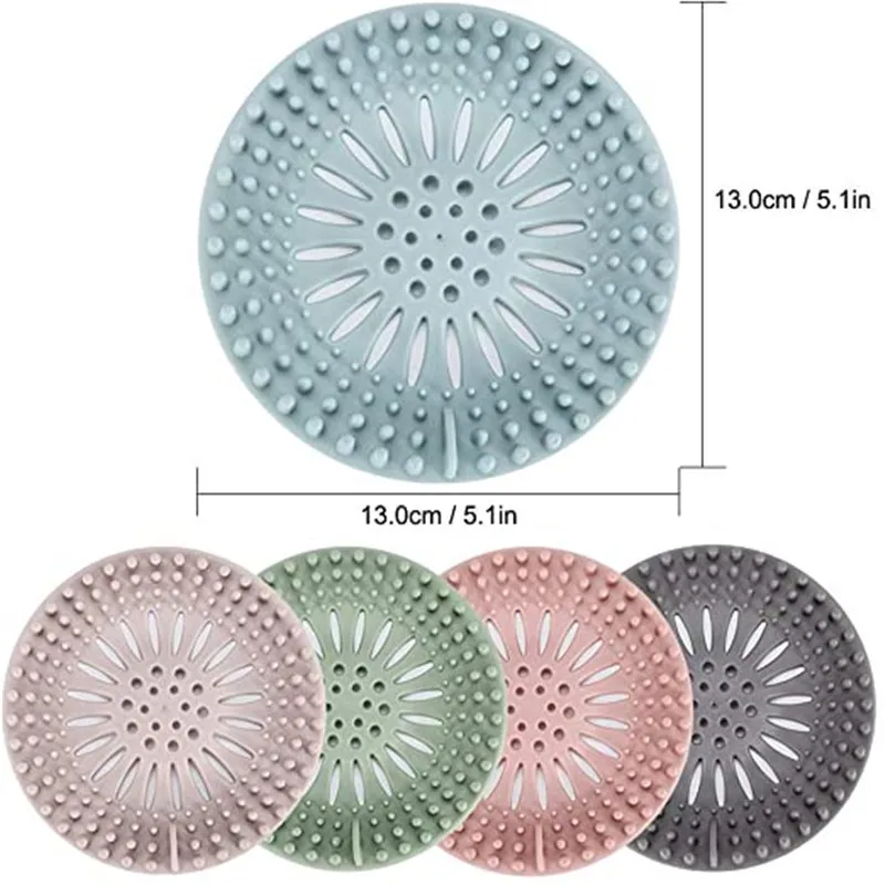 2 Stück runder Silikon-Abfluss-Haarfänger, Küchenspüle-Sieb, Badezimmer, Dusche, Bad, Stopper, Abflussabdeckung, Haarfalle für die Küche