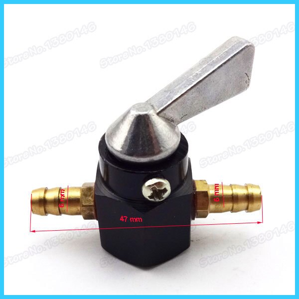 1/4&quot; Black Gas Petrol Fuel Tap Inline Petcock Valve For ATV Quad Pit Dirt Bike Motorcycle