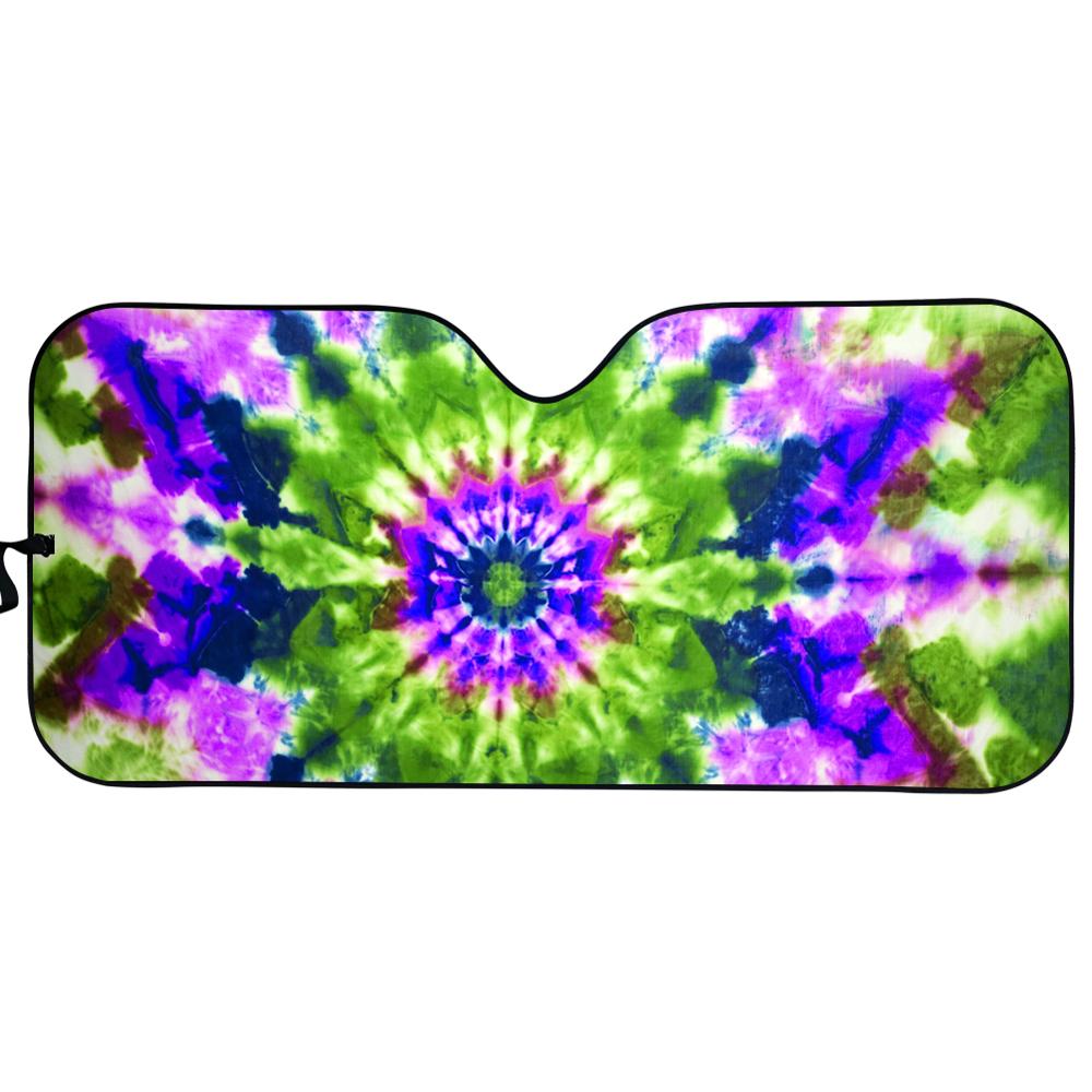 Tie dye bedrukte auto zonnescherm auto voorruit zonnescherm voorruit zonnescherm bescherming tegen de zon: Yy3062hc