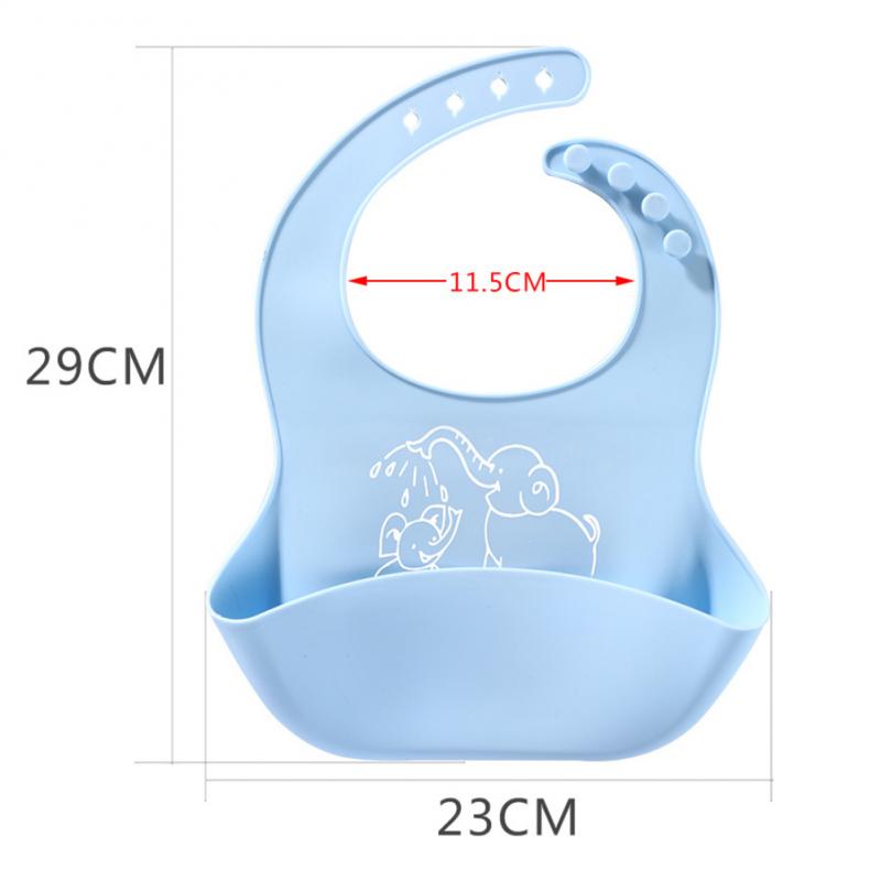 Baby Bib Bib Waterproof Cute Elephant Soft Baby Bib Easily Wipe Clean Food-grade Silicone Children's Accessories Bib B