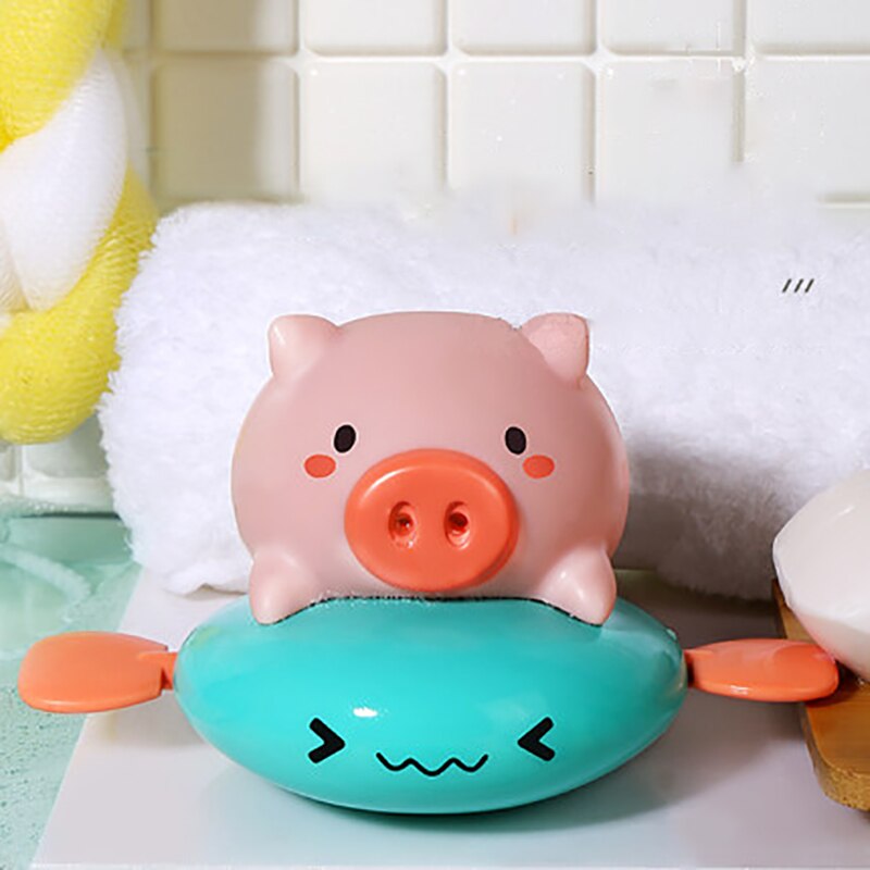 Cute Cartoon Animal Pig Classic Baby Water Spray Pig Water Toy Baby Swimming Turtle Wound Chain Clockwork Kids Beach Bath Toys