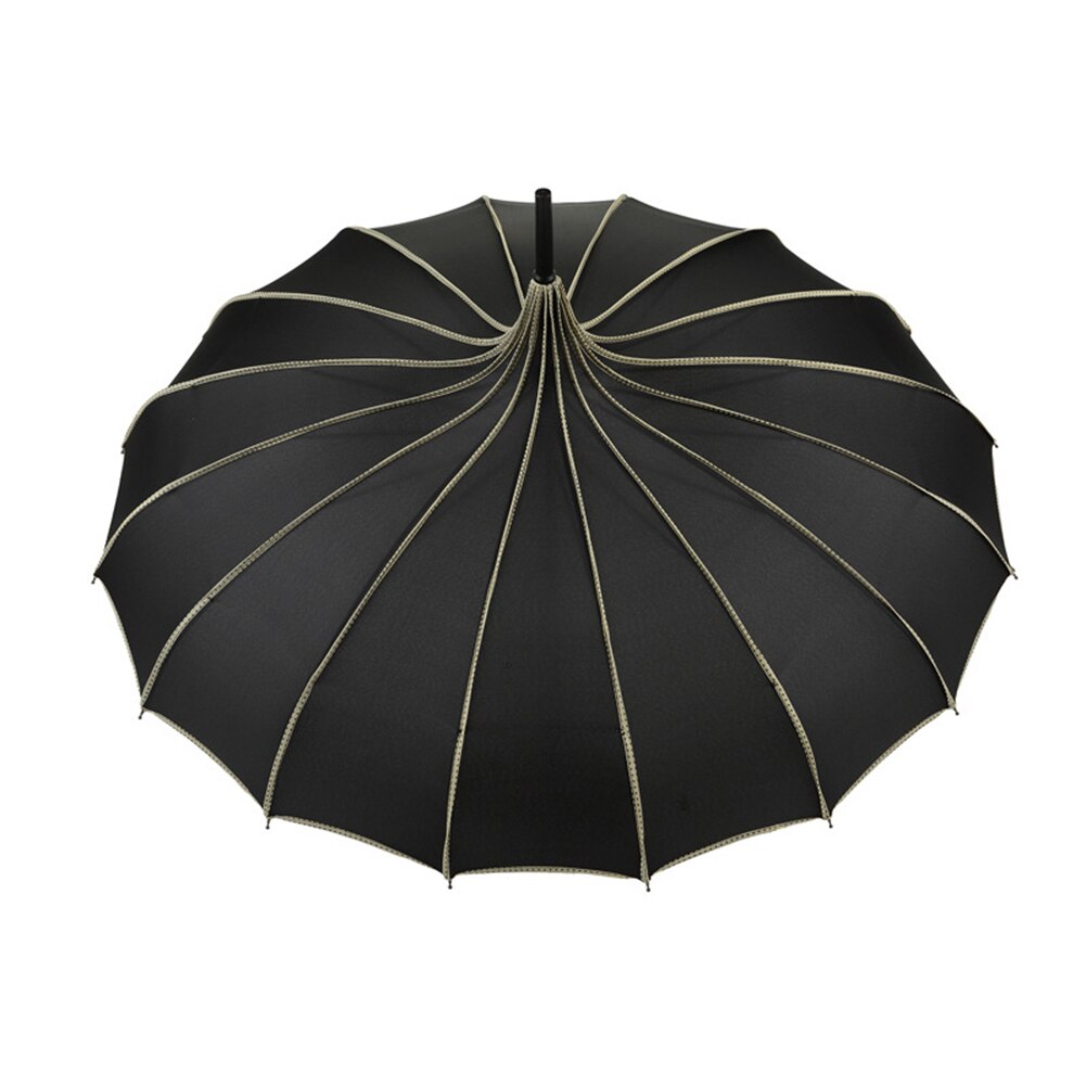 Vintage Pagoda Umbrella Bridal Wedding Party Sun Rain UV Protective Umbrella NW: Black