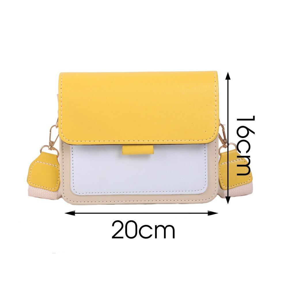 Contrast Kleur Lederen Crossbody Tassen Voor Vrouwen Reizen Handtas Mode Eenvoudige Schouder Messenger Bag Dames Mini Flap Bag