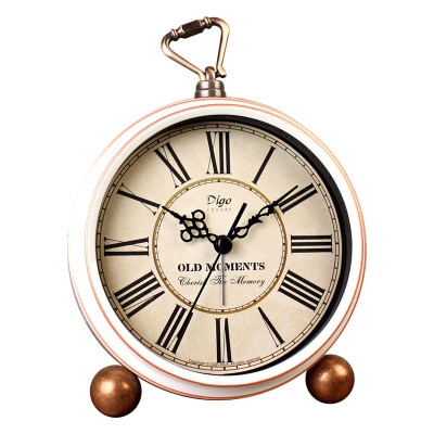 ¡Novedad de ! Relojes de escritorio digitales romanos Retro con aguja antigua, relojes despertadores vintage para decoración del hogar, relojes de escritorio retro: White