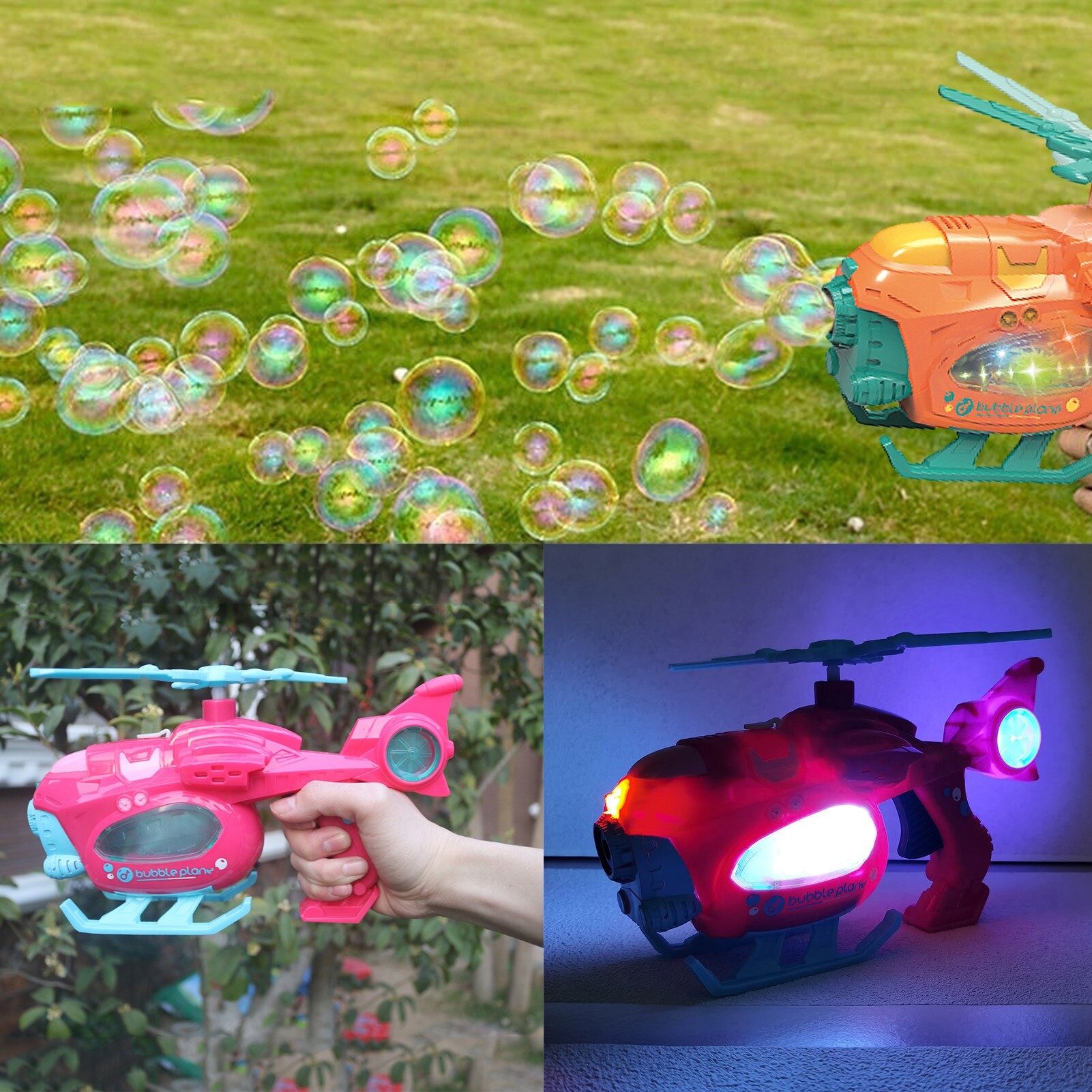 Outdoor Leuke Bubble Machine Beweegbare Bubbles Helicopter Kinderen Speelgoed Met Muziek Light Grote Voor Kinderen Meisjes Jongens